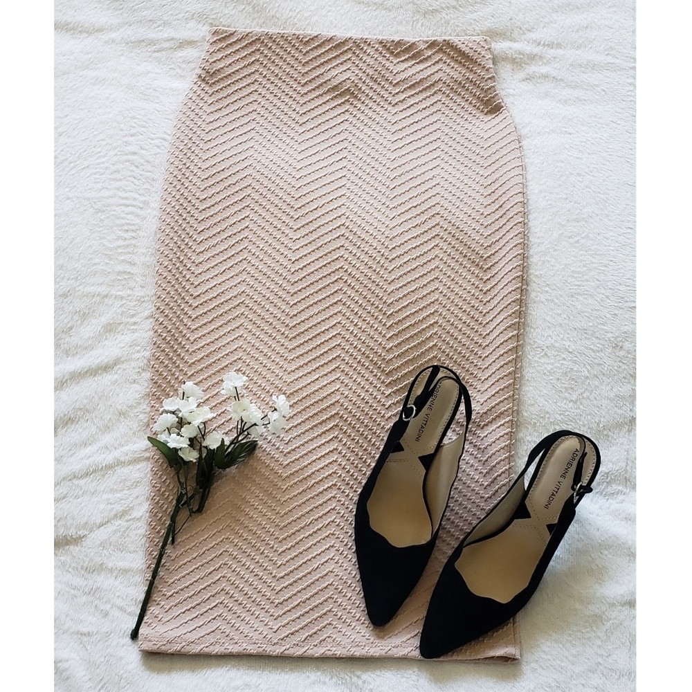 Women's Tight Bodycon Ripped Cream Pencil Skirt